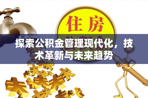 碧江探索公积金管理现代化，技术革新与未来趋势