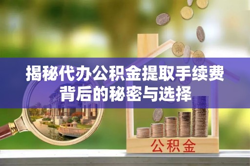 碧江揭秘代办公积金提取手续费背后的秘密与选择