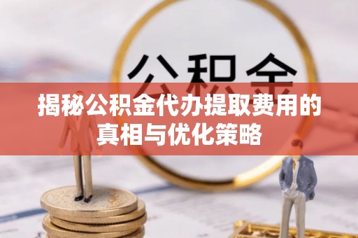 碧江揭秘公积金代办提取费用的真相与优化策略