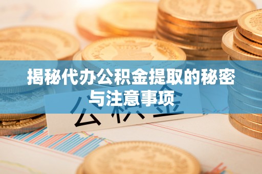 碧江揭秘代办公积金提取的秘密与注意事项