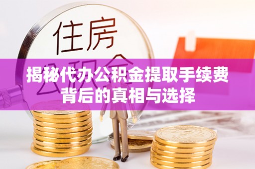 碧江揭秘代办公积金提取手续费背后的真相与选择